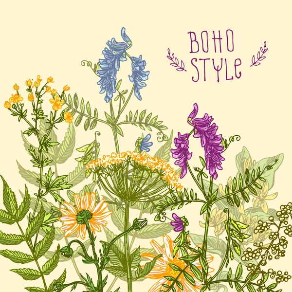 Boho stylu kwiat — Wektor stockowy