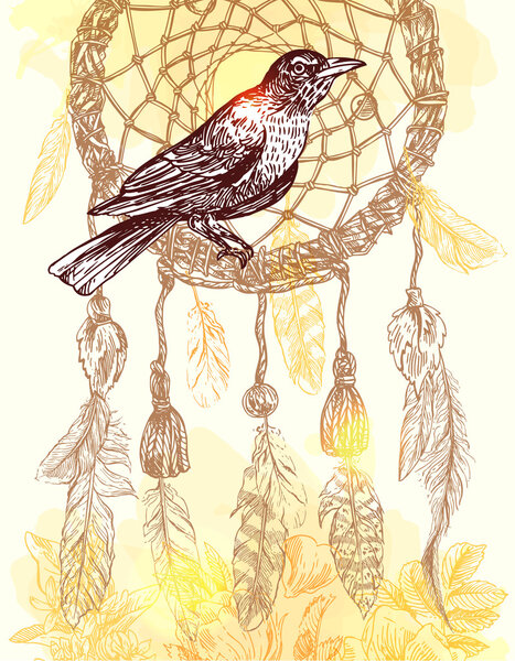 Птица и цветок
