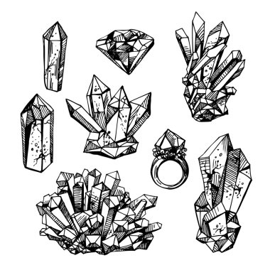 sketch of crystals clipart