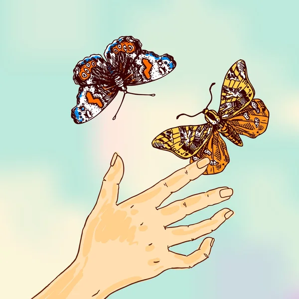 Schmetterling Skizze umweltfreundlich — Stockvektor