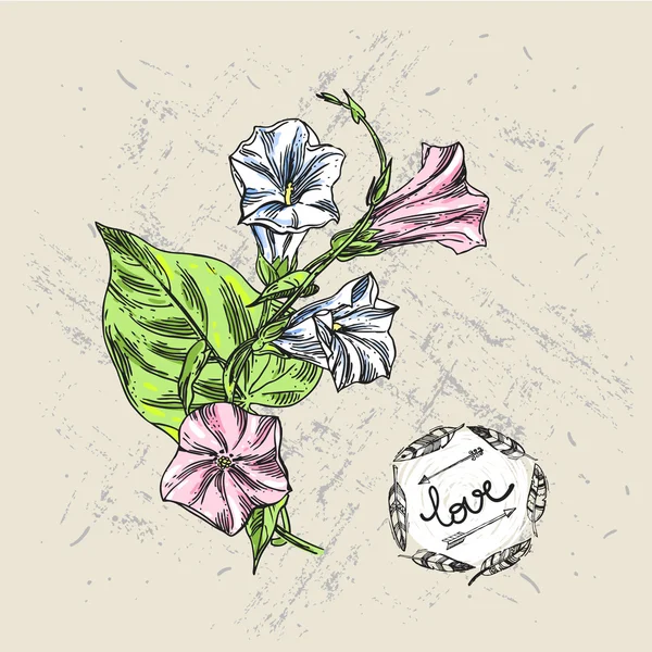 Croquis de fleurs — Image vectorielle