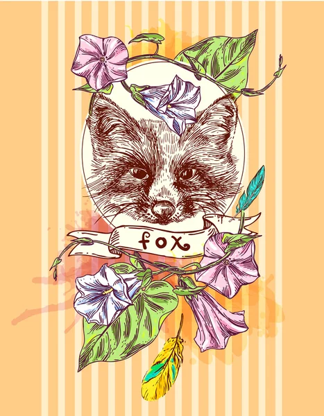 Náčrt Fox — Stockový vektor