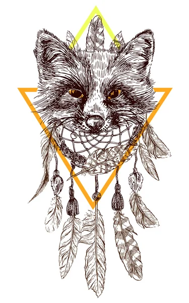 Σκίτσο της αλεπούς — Διανυσματικό Αρχείο