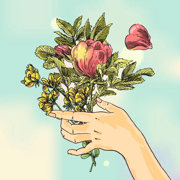 Bosquejo de flores — Vector de stock