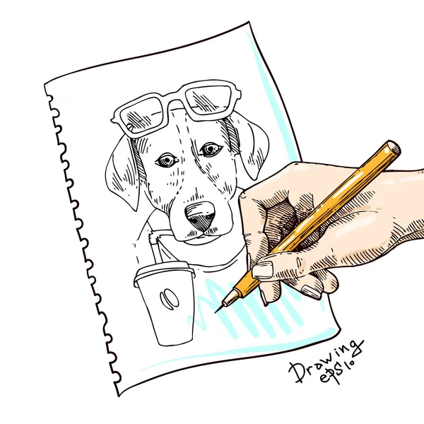 Szkic psa — Wektor stockowy