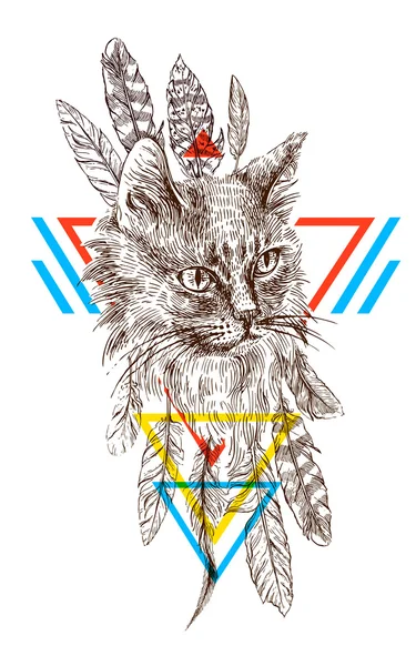 Schets van de kat — Stockvector