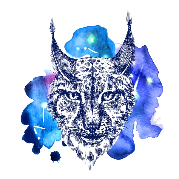 Animal sur l'espace aquarelle — Image vectorielle