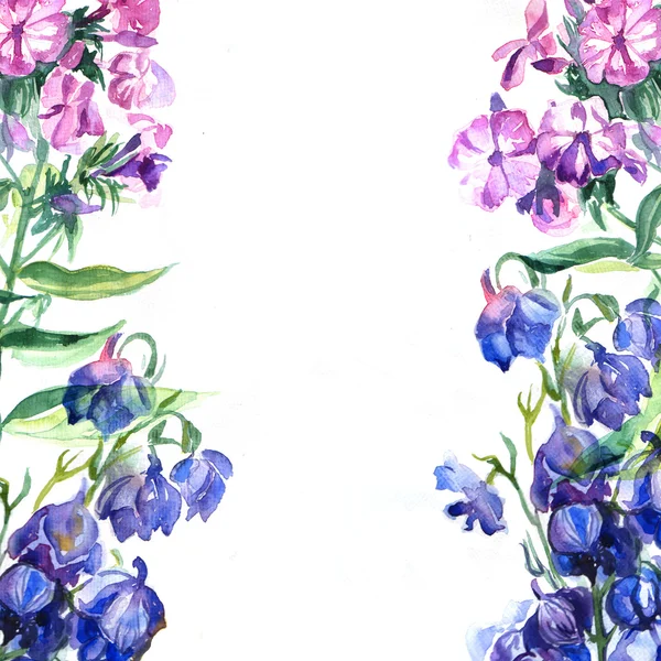 Aquarel decoratieve bloemen — Stockfoto