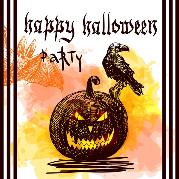 Dibujo feliz halloween — Vector de stock