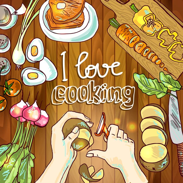 Иллюстрация приготовления пищи — стоковый вектор