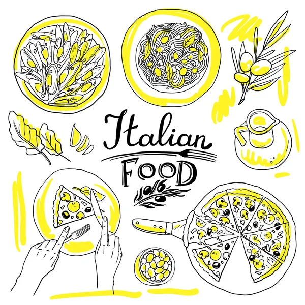 Italian food — Stock Vector