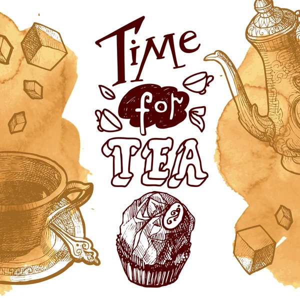Czas na herbatę — Wektor stockowy