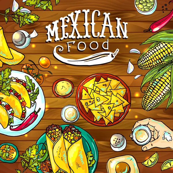 Mexikói ételek — Stock Vector