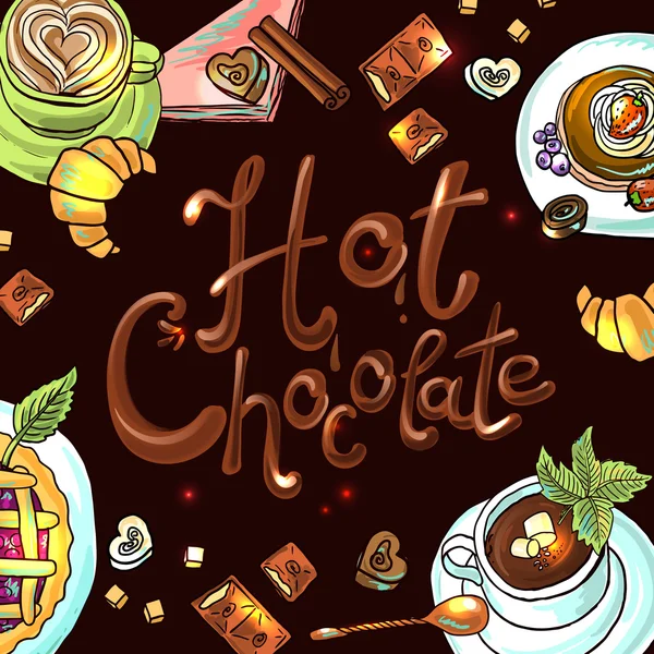 Hermoso fondo chocolate caliente — Archivo Imágenes Vectoriales