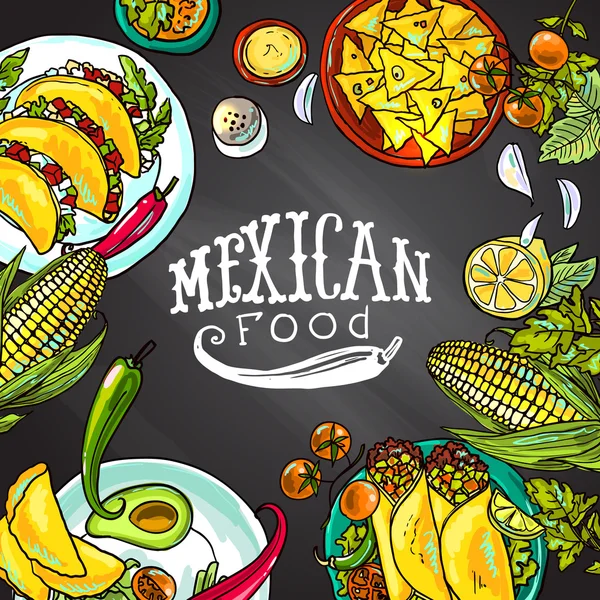 Mexikanisches Essen — Stockvektor