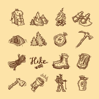 hike icons clipart