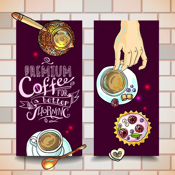 Banderas de café — Vector de stock