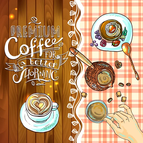 Illustrazione caffè — Vettoriale Stock