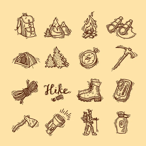 Hike icons — Stock Vector