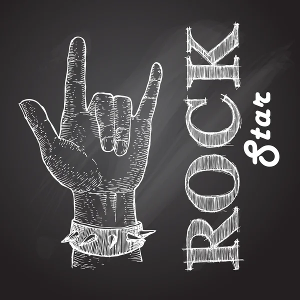 Rock hand — Stockvector