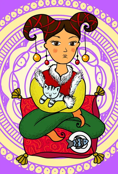 Orientalisches Mädchen — Stockvektor