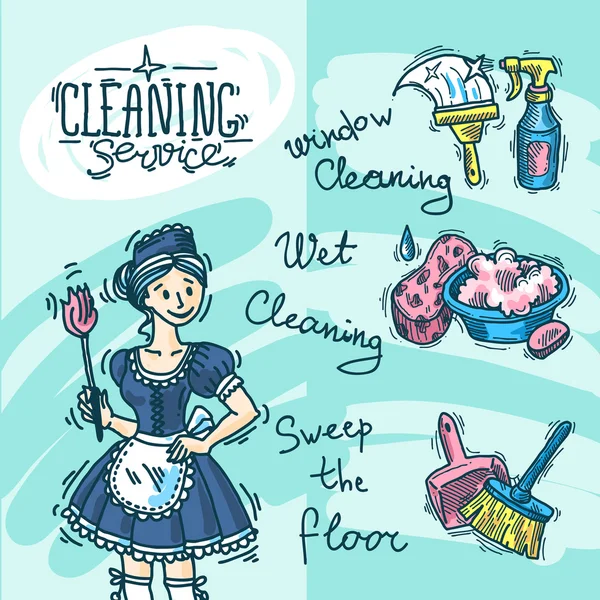 Servicio de limpieza — Vector de stock