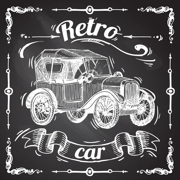 Coche retro — Vector de stock