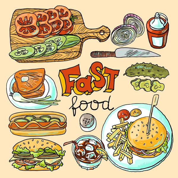 Fast food — Vettoriale Stock