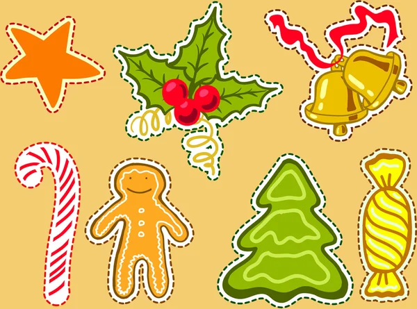 Christmas stickers set — Stock Vector