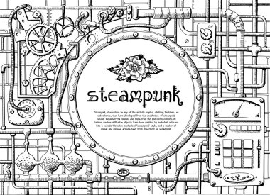 Vintage steampunk çerçeve