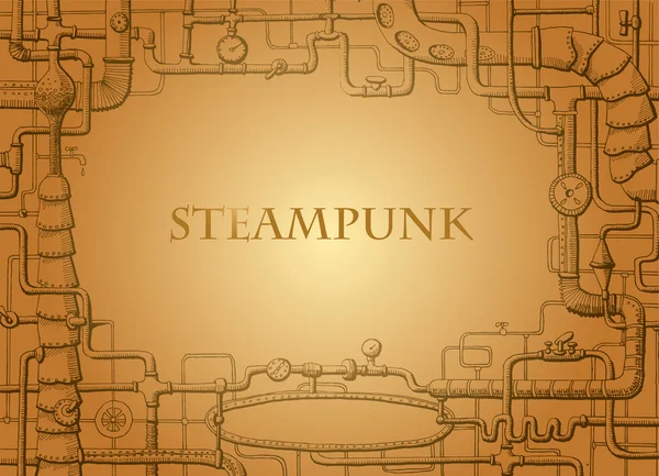 Vintage steampunk rám — Stockový vektor