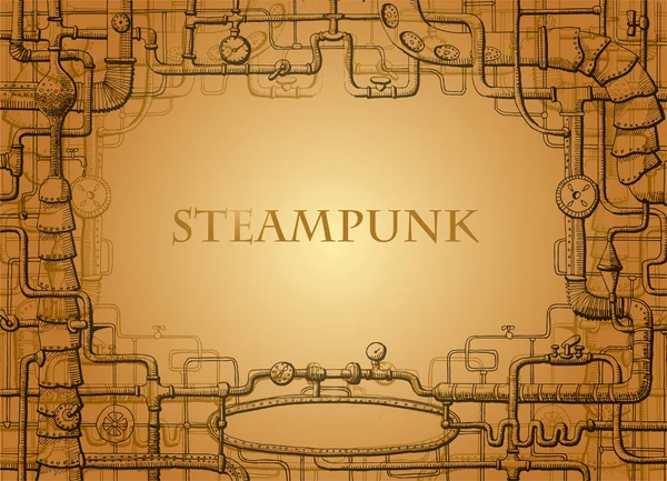 Vintage steampunk keret — Stock Vector