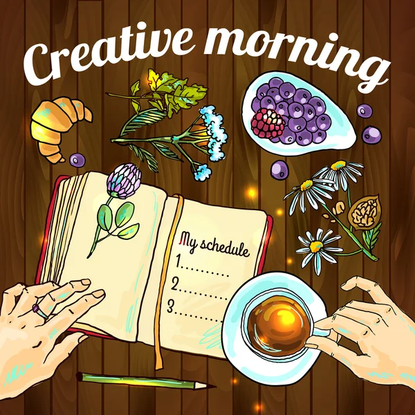 Manhã criativa — Vetor de Stock