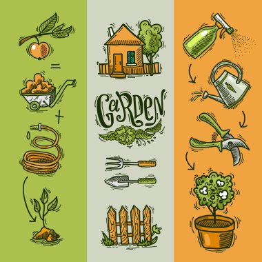 Doodle simgeler Bahçe