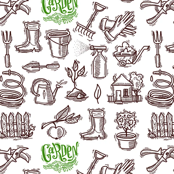 Doodle icone giardino — Vettoriale Stock