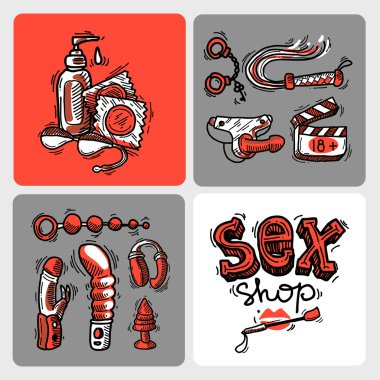 illustration sex shop devices clipart