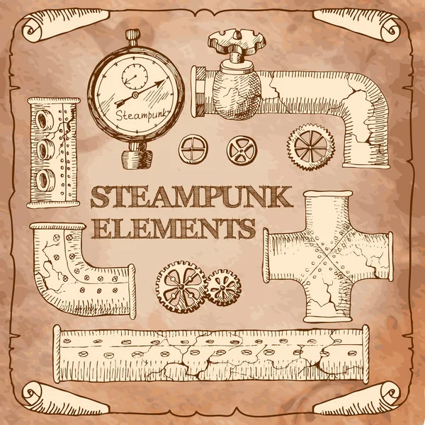 Industrial Victorian style grunge Steampunk design element switc — Stock Vector