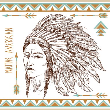 native american man clipart