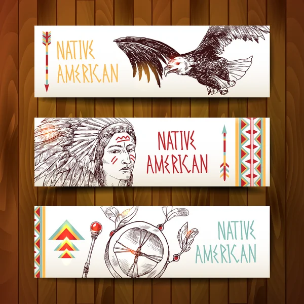 Nativo Americano — Vector de stock