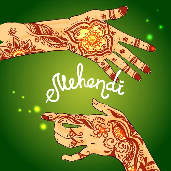 Mehendi. — Vetor de Stock