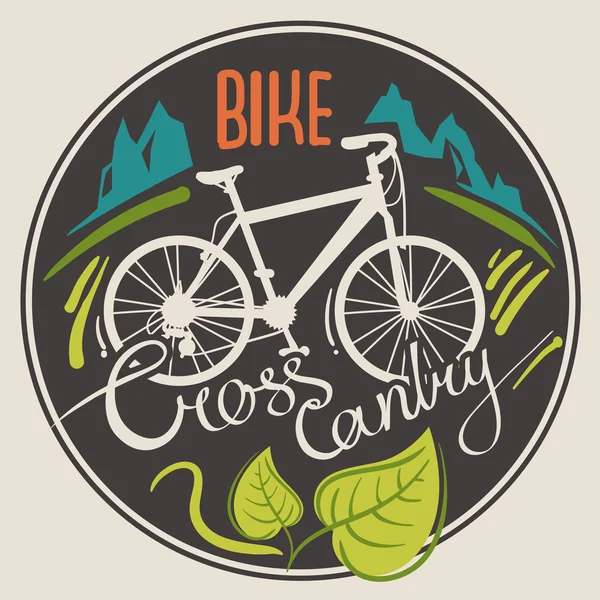 Fiets Kruis cantry — Stockvector