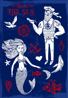 denizci ve deniz kızı