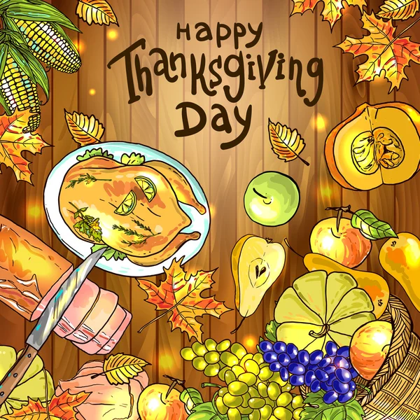 Nourriture de Thanksgiving Day — Image vectorielle