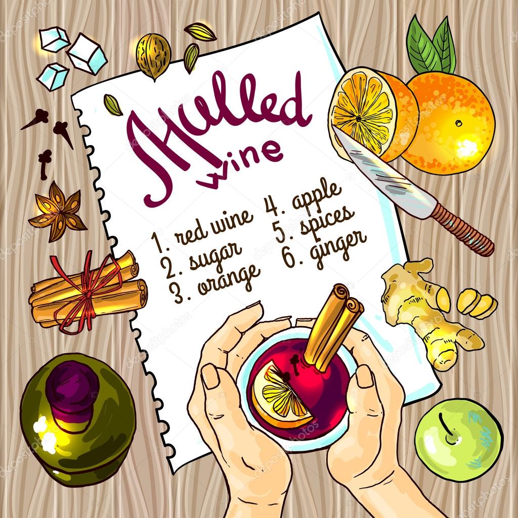 mulled wine illustration