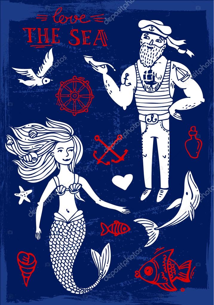sailor and mermaid