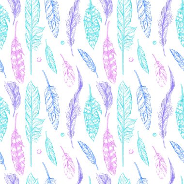 feathers boho style clipart