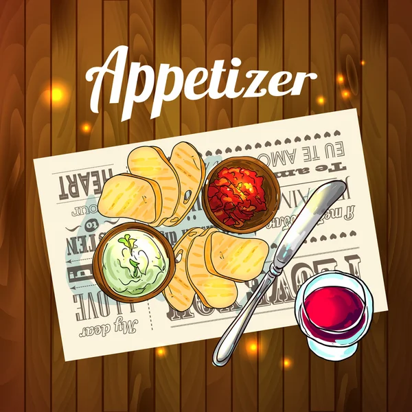Appetizer and aperitive — Stock Vector