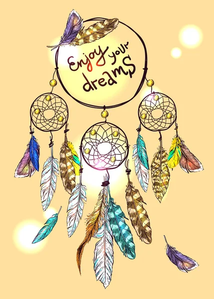 Poster met dream catcher — Stockvector