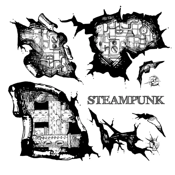 Buchi per schizzi steampunk — Vettoriale Stock