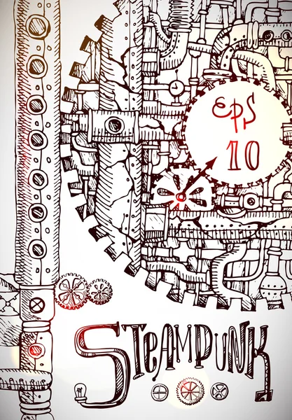 Steampunk dibujado a mano — Archivo Imágenes Vectoriales